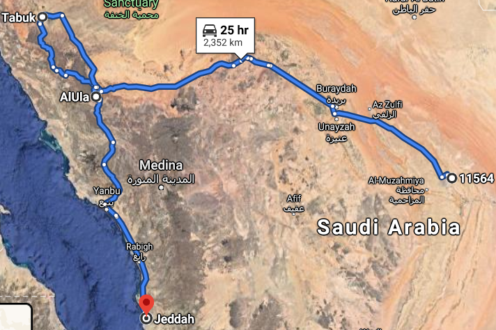 Hejaz Mountains Map