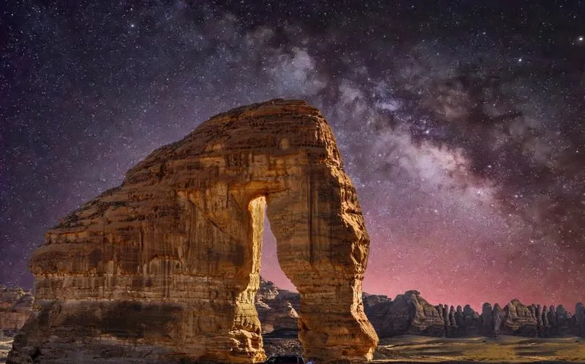 Elephant Rock AlUla starry night sky
