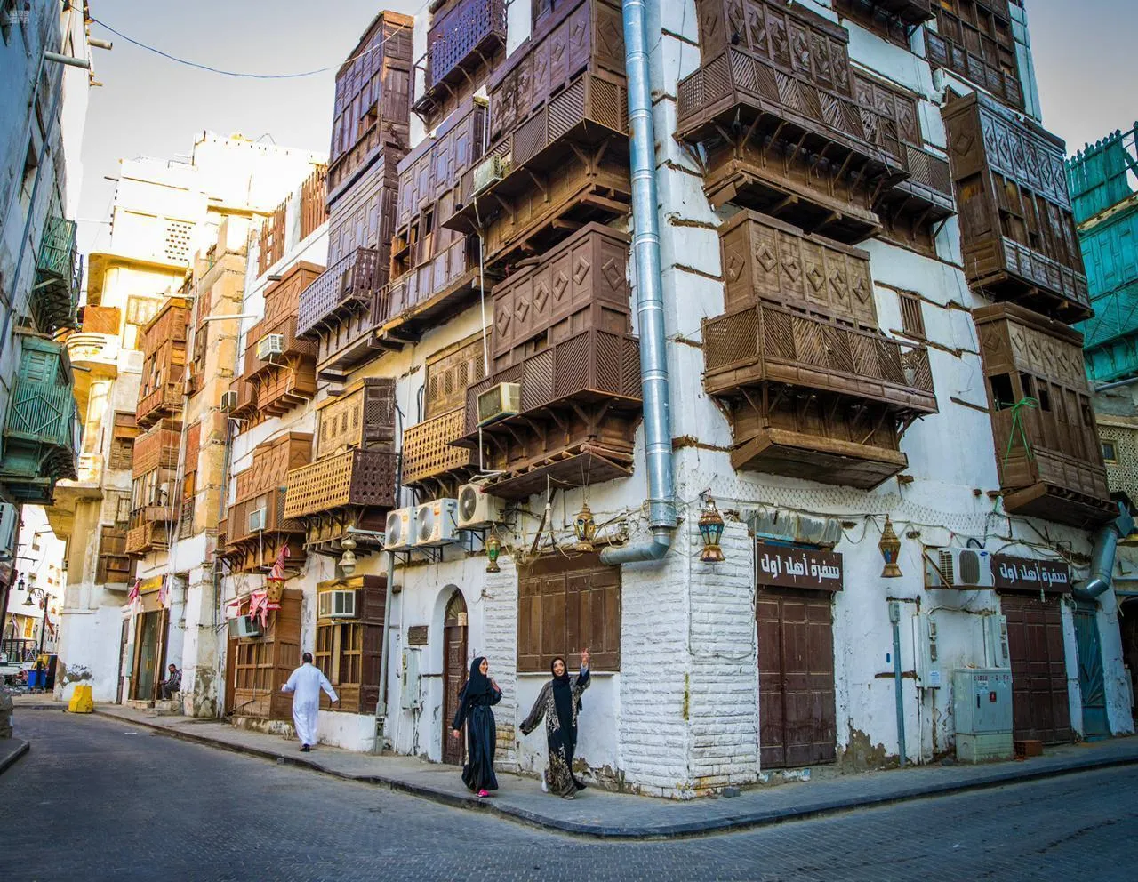Traditional houses in Jeddah Al Balad historic street