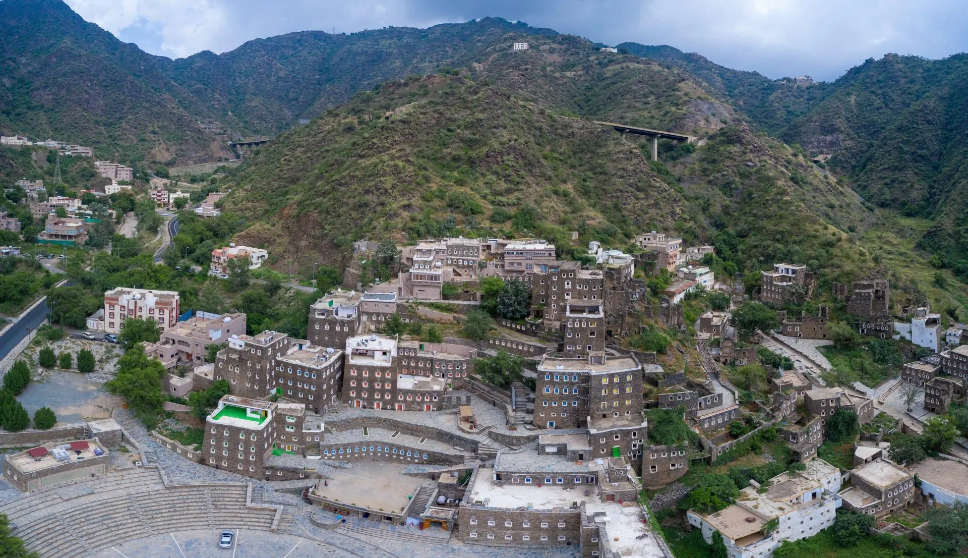 Traditional stone buildings in Rijal Almaa heritage village in Asir