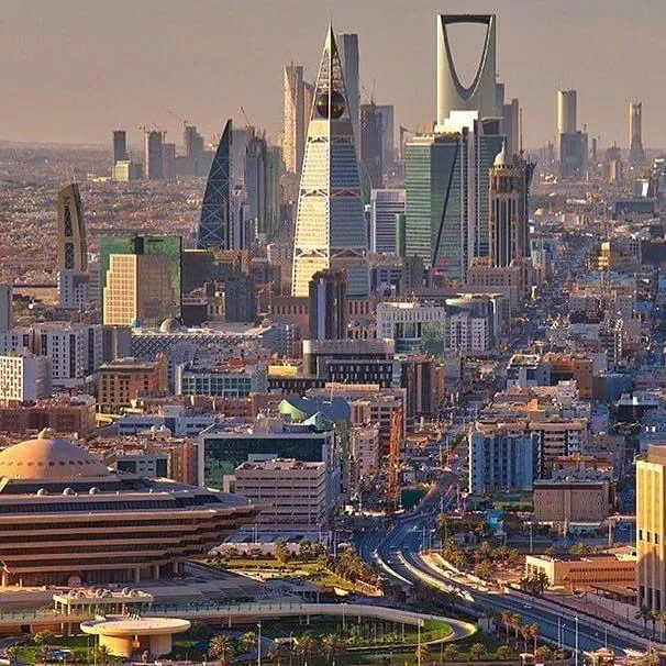 Dense Riyadh city skyline view with modern towers
