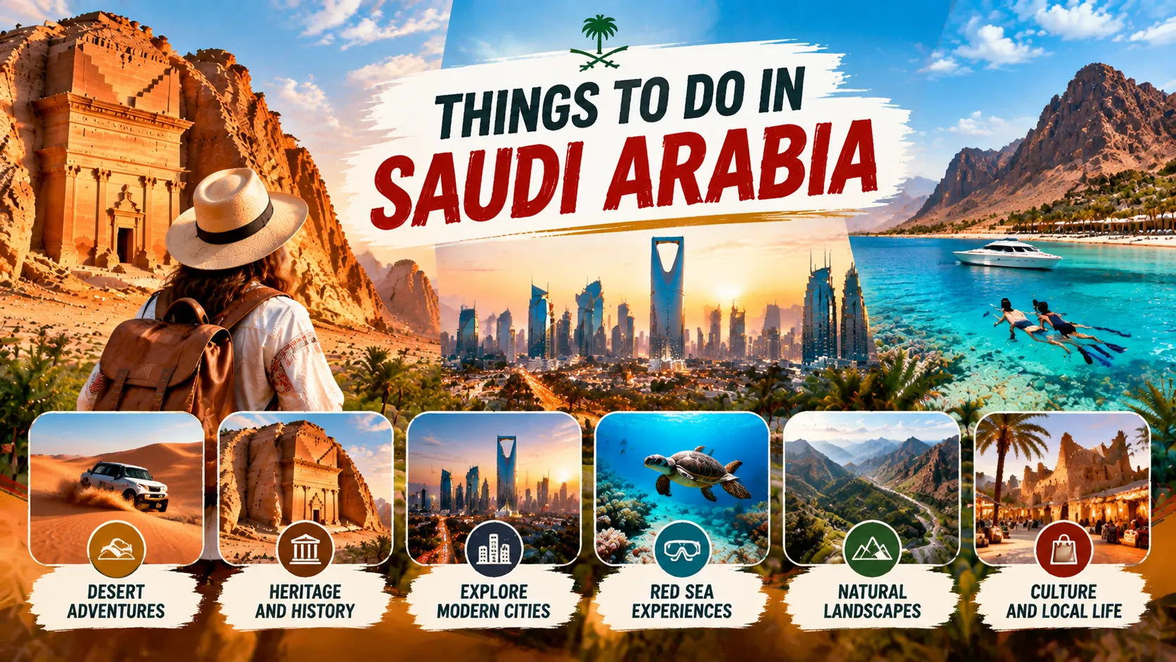 Things to do in Saudi Arabia top activities travel banner